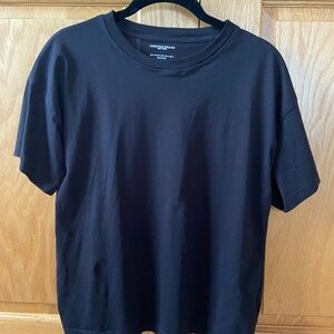 Christian Siriano cropped black T shirt